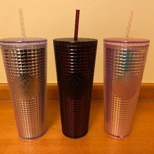 New Starbucks 2020 Grid Disco Holiday Tumbler Set